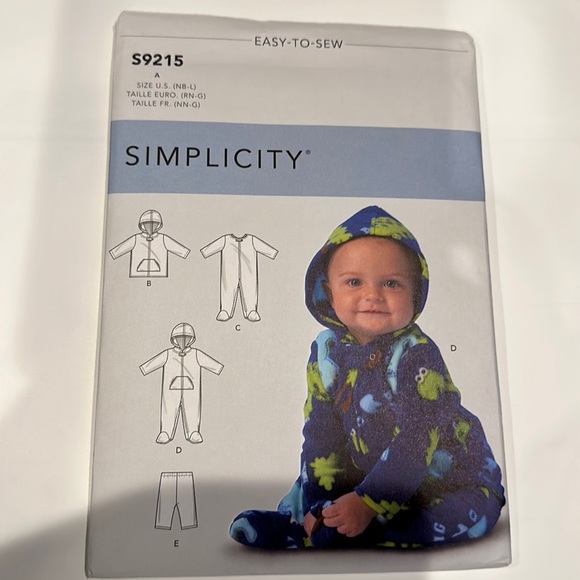Brand new Simplicity S9215 Pattern Babies Jackets, Bodysuits and Pants - Picture 2 of 3